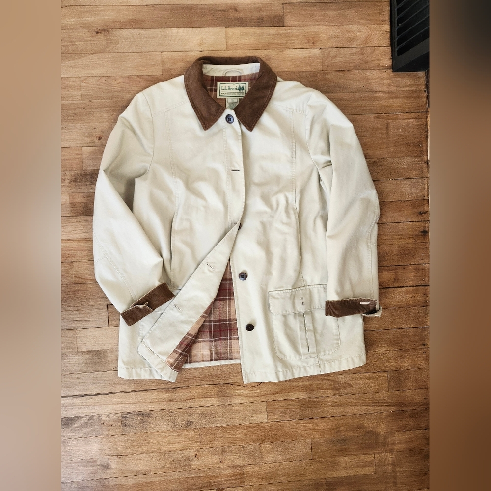 L.L. Bean Cream Barn Jacket - Picture 2 of 5